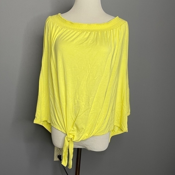 Harlow & Rose yellow off the shoulder top size 2x - Picture 1 of 5